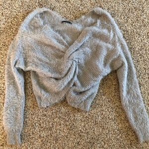 Gray Crop Top Sweater